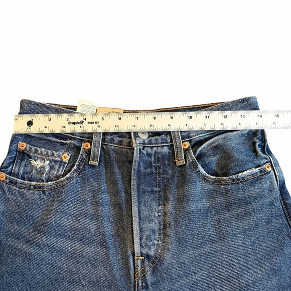 Levi’s Ribcage Straight Ankle Jeans Distressed Knee Holes 27 x 27 NWT - Picture 10 of 13